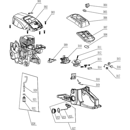 Моторен трион JonCutter® G4500 45cc (без шина и верига)