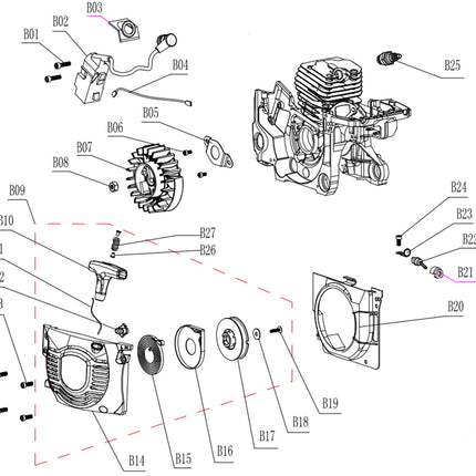 Моторен трион JonCutter® G4500 45cc (без шина и верига)