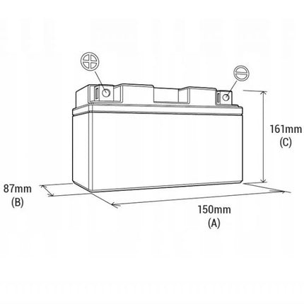 Акумулатор 14ah 12v BS-Battery (AGM Gel) терминал + ляво