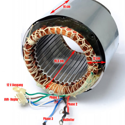 Статор генератор 5-6 KW (Gx 390, 188 ) Меден (трифазен)