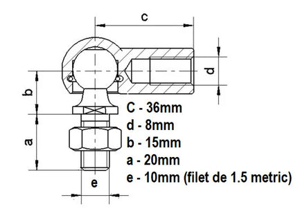 Накрайник за кормилна щанга, универсален M10 x 1.5 (1бр.)