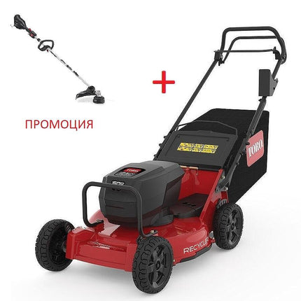 Промоционален пакет TORO косачка HEAVY DUTY Proline 53 22276+ две батерии 10Ah / 60V и зарядно + Професионален тример TORO 60V MAX 66210T
