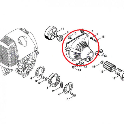 Корпус на съединител за моторна коса Щил  FS75 FS80 FS85 Аналог
