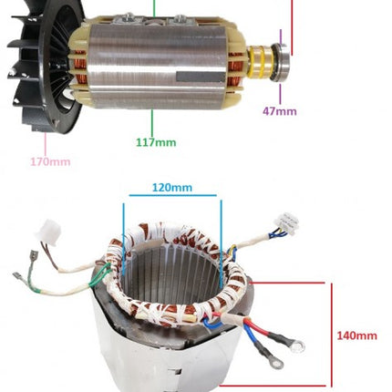 Статор и ротор за генератор 5-6 KW (Gx 390, 188 ) (еднофазен)