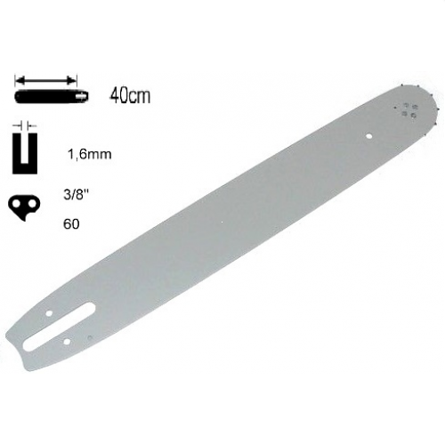 Шина  аналог 30 зъби, PAS 3/8 [3/8 - 1.6 mm], 40см - ЗА ЩИЛ 029, 031, 032, 034, 036, 038, 039, MS290