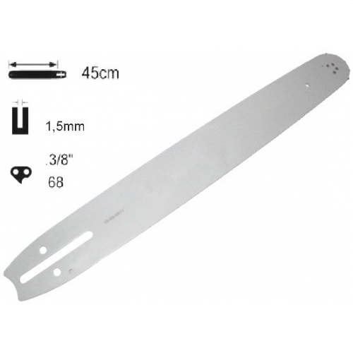Шина 34 ЗЪБИ, PAS 3/8 [3/8 - 1.5 MM] 45cm -аналог за HUSQVARNA 61 - 268-272 до 365