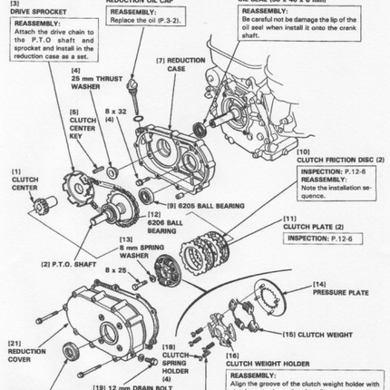 Редуктор мотофреза / мотокултиватор Kart 2:1 Gx 160, Gx 200
