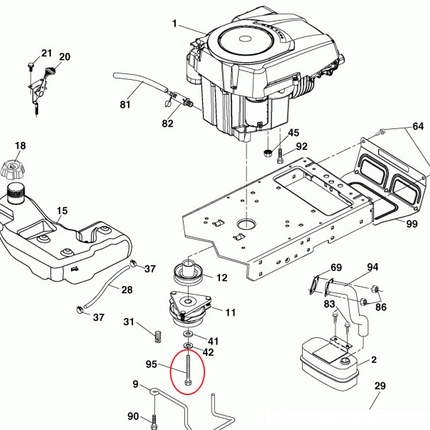 Винт за съединител на електромагнитен трактор Husqvarna (532 17 39-37) 101mm