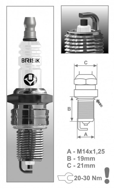 Свещ за моторни машини Brisk LR17YC