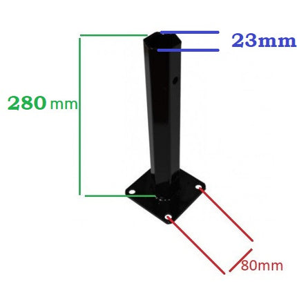 Полуоски шестостен 23mm с квадратна основа (h 280mm) -2бр.