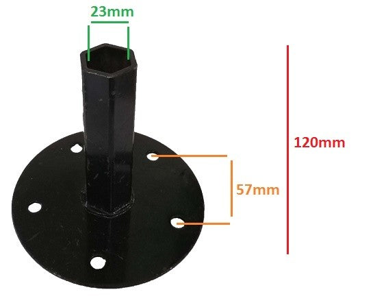 Полуоски за мотокултиватор с шестостен 23мм h120mm -2бр.