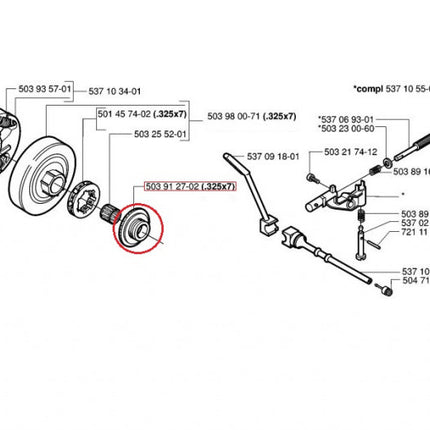 Червяк за маслена помпа Husqvarna 357, 359
