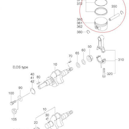 Бутало за двигател Robin Subaru EH12 Тайван