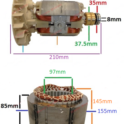 Статор и ротор за генератор 2 - 5 kw (Gx 160, 168F и тн) Мед (трифазна)