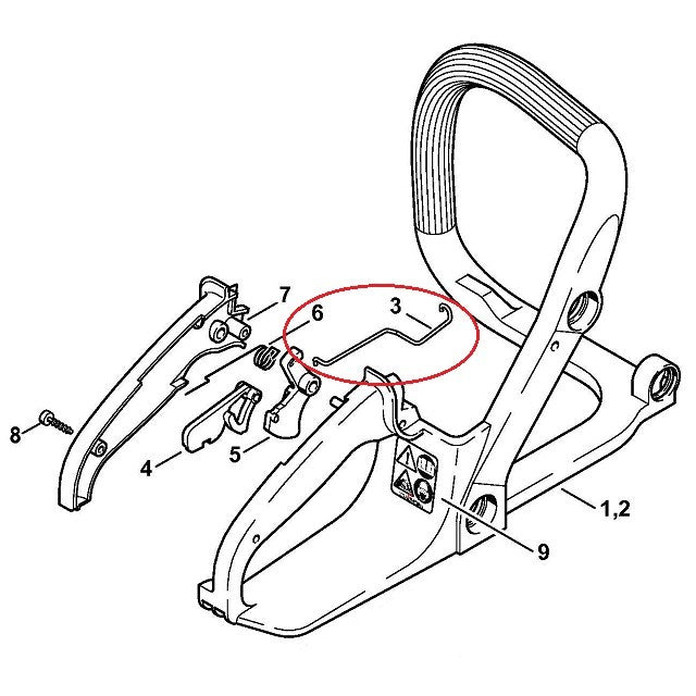 Лост газ Stihl MS 170, MS 180, 017, 018