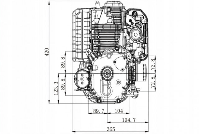 Двигател с вертикален вал Zongshen XP380A (вал25.4 Ø - 87mm) 11.5 CP (за трактори)